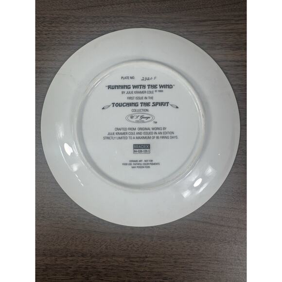 RUNNING WITH THE WIND Plate Touching the Spirit Julie Kramer Cole plate 2320f - Picture 3 of 5